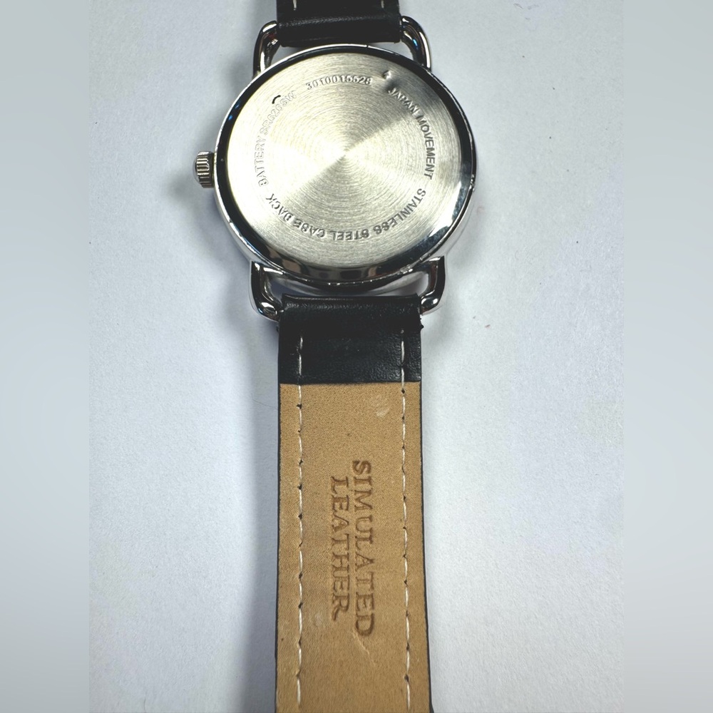 Classic Vintage Black Leather Quartz Watch – Adjustable Band - Picture 8 of 12